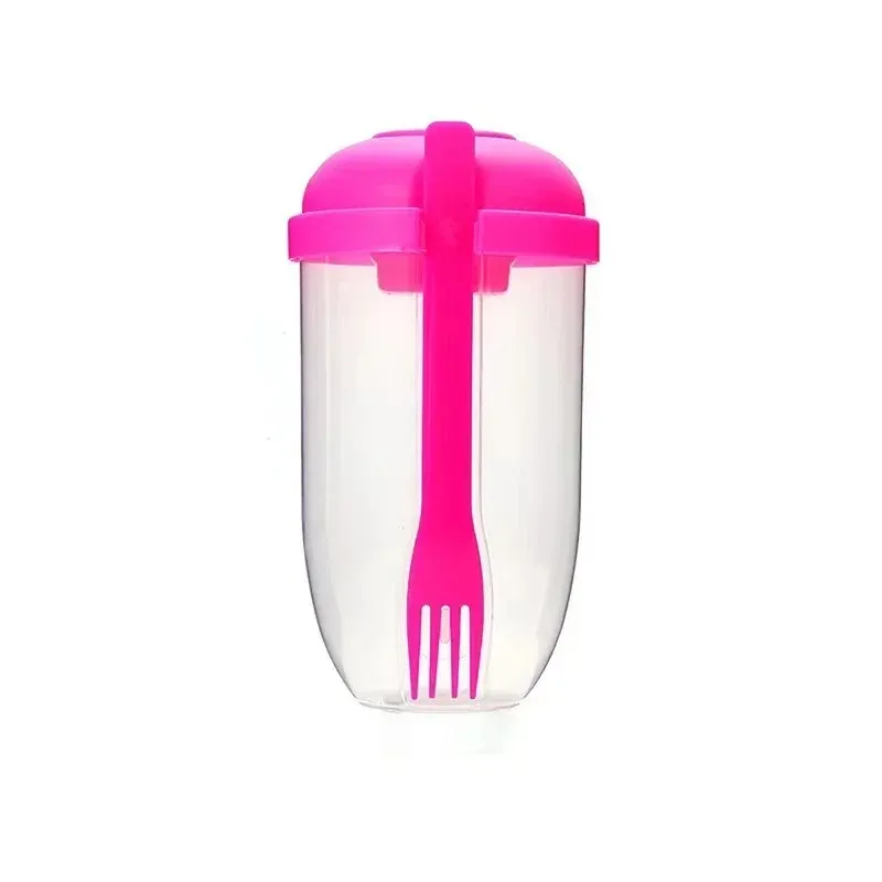 Portable Breakfast Cups Cereal Nut Yogurt Salad Cup Container Set With Fork Sauce Cup Bottle Food Storage Bento Box Lunch Box For Portable Lunch Box