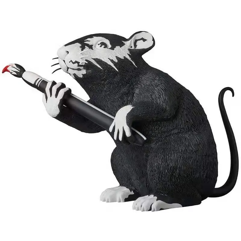 Luxurious Banksy Love rat sculpture - Black and White Rat
