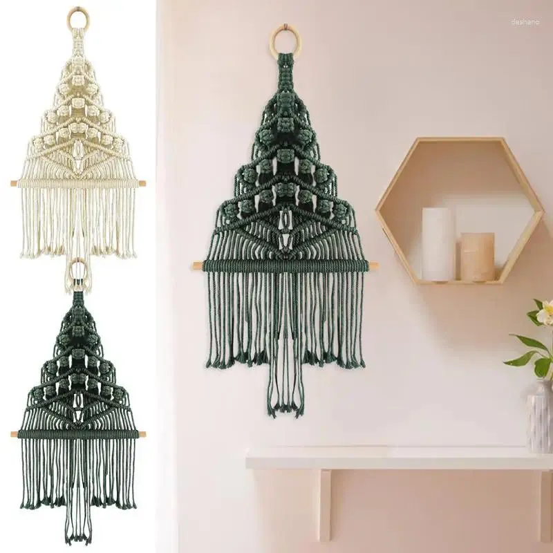 Taquestres boho parede tapeçaria manual Macrame boêmio árvore de Natal Decoração de ornamentos vintage rústica para casa