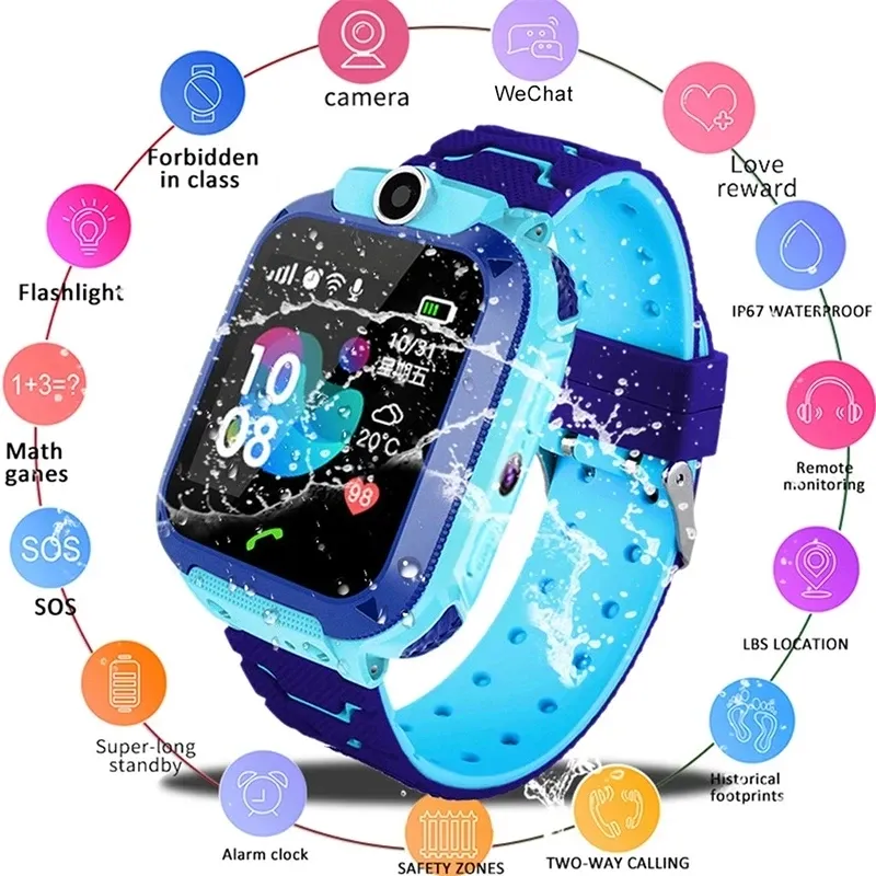 Watches Q12 Children's Smart Watch Boys Girls Gift Smartwatch With Sim Card Camera Children's Smart Watch SOS Phone Watch IP67