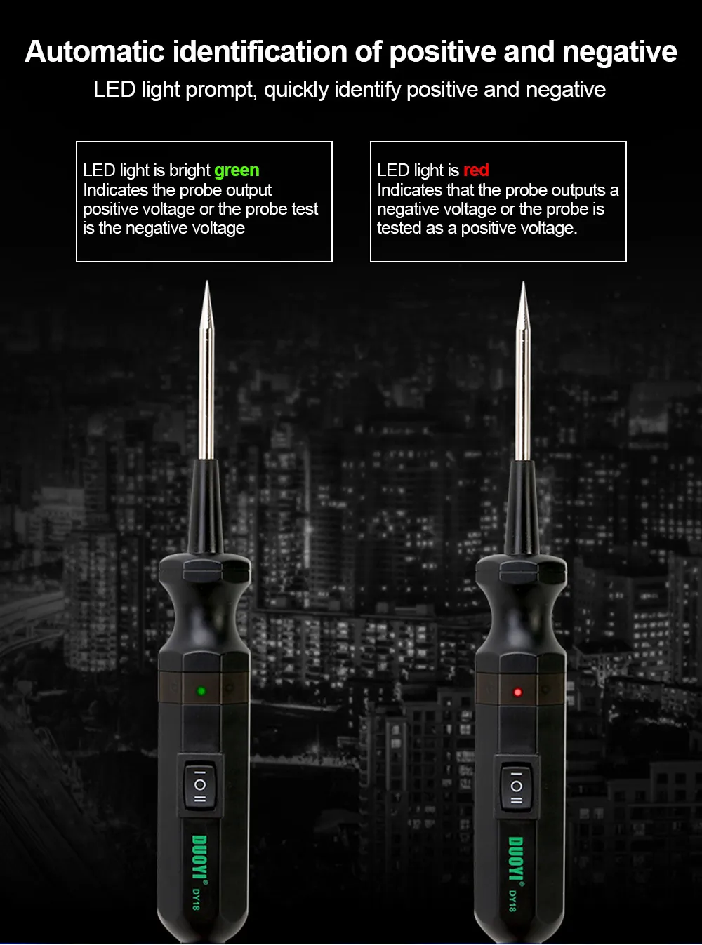 Automotive Circuit Tester 12V/24V DC – Power Probe With Overload Protection, Short Circuit Finder, Continuity Test, Ground Check, 13.1ft Cable