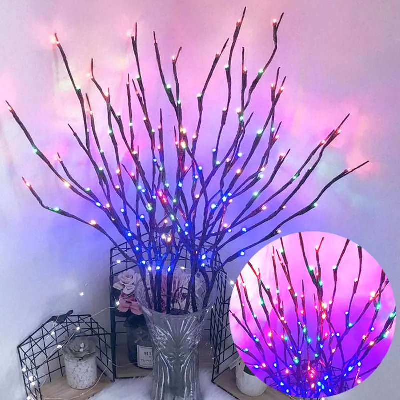 LED Night Light Mini Christmas Twinkling Tree Branch Copper Wire Garland Lamp For Holiday Home Kids Bedroom Decor Fairy Lights