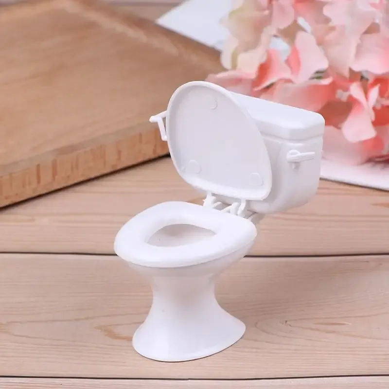 3pcs Vintage Dollhouse Furniture Modeling Modeling White Toilet Doll House Miniature Baby Pretend Toys Dolls Accessoires