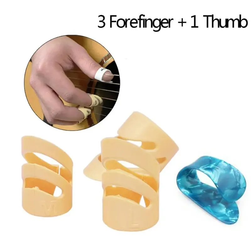 Muspor 4pcs/set Guitar Picks Index Finger Picks Alaska for Electric Acoustic Guitar Ukulele Stringed Instrument Part Accessories