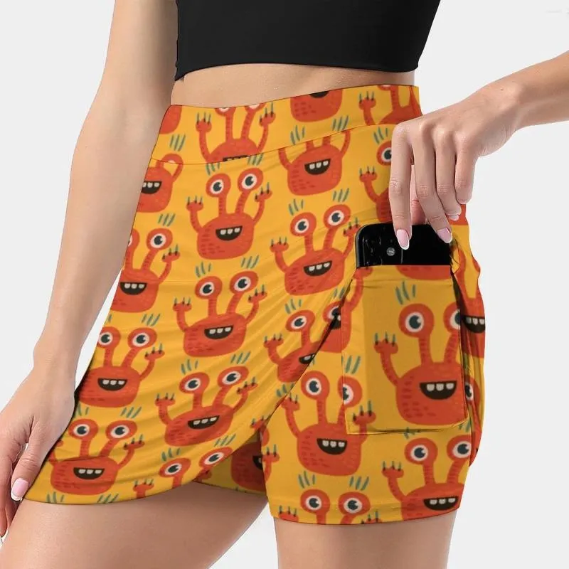 Skirts Cute Orange Monster Is Funny Too Korean Fashion Skirt Summer For Women Light Proof Trouser