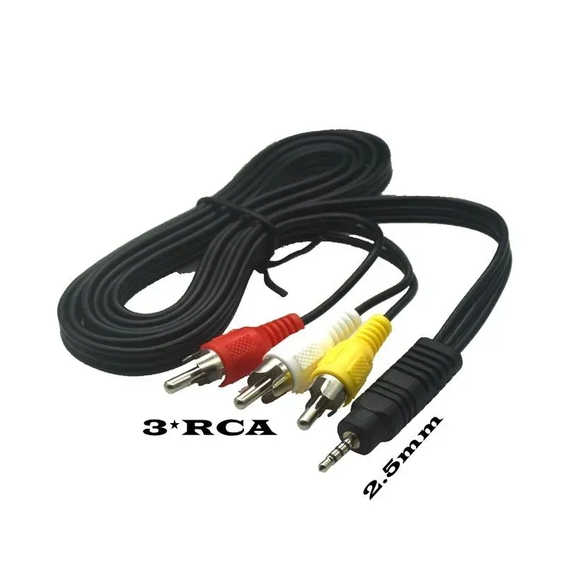 2024 2,5 mm Jack till 3 x RCA Phono Lead Audio / Video AV -kabel 2,5 mm till AV -videokabel för netto mediaspelare 1.5m 1. För ljudvideokabel