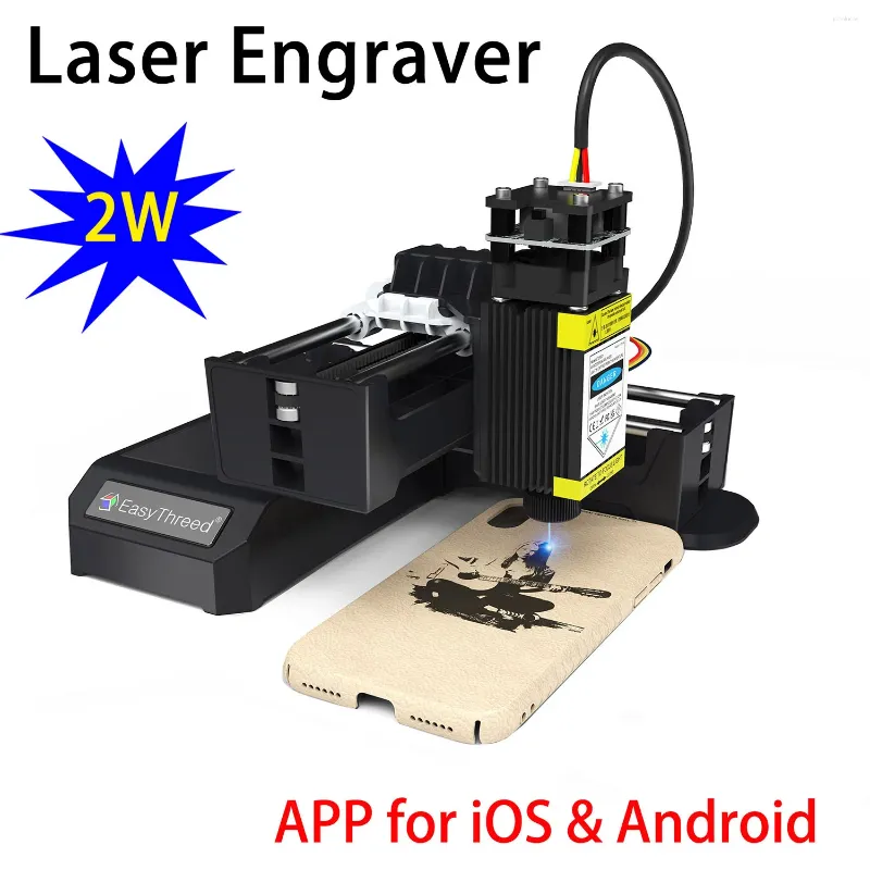 Stampanti Easythreed Laser Incisore Laser 2W Entry Level Beginners Mobile App Bluetooth Connettività Bluetooth Area di incisione creativa fai -da -te 100x100mm