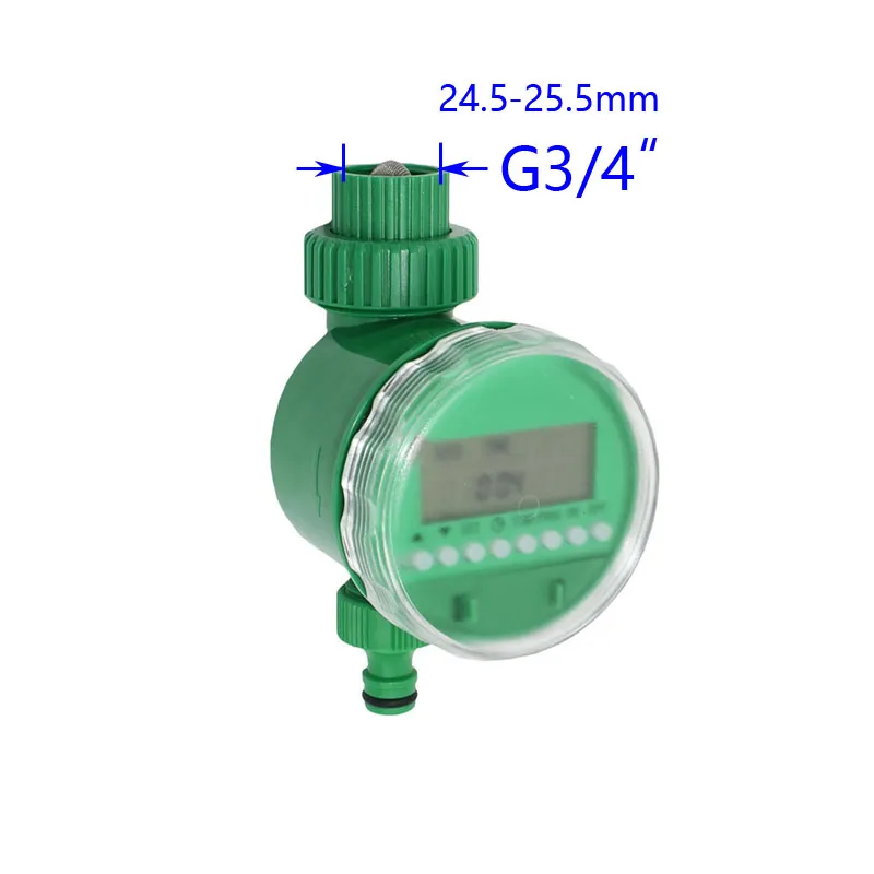 1/4 "3/8" Gartenschlauch 4-Wege-Wasserhahn Automatische Wassertimer-Knopf-Gärten Wassertimer Wassersplitter LCD WASSERUNG 1PCS