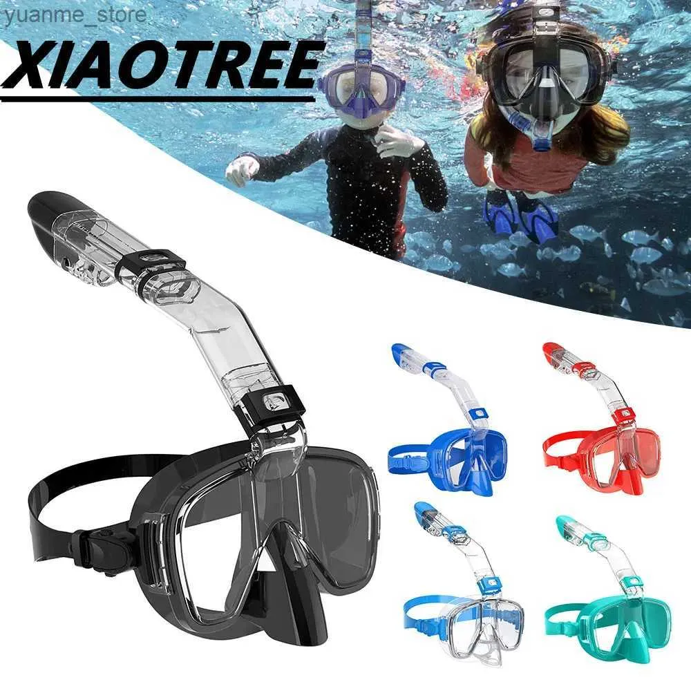 Máscaras de mergulho máscara de snorkel máscara de máscara de mergulho dobrável com um sistema completo de tampa seca para engrenagem de snorkel de natação gratuita adultos crianças y240410y240418cr4a