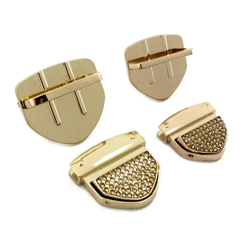 1pcs Metal Rhinestone Tongue Lock Clasp Turn Twist Switch Buckle for Bag Luggage Hardware DIY Leather Craft Accessories