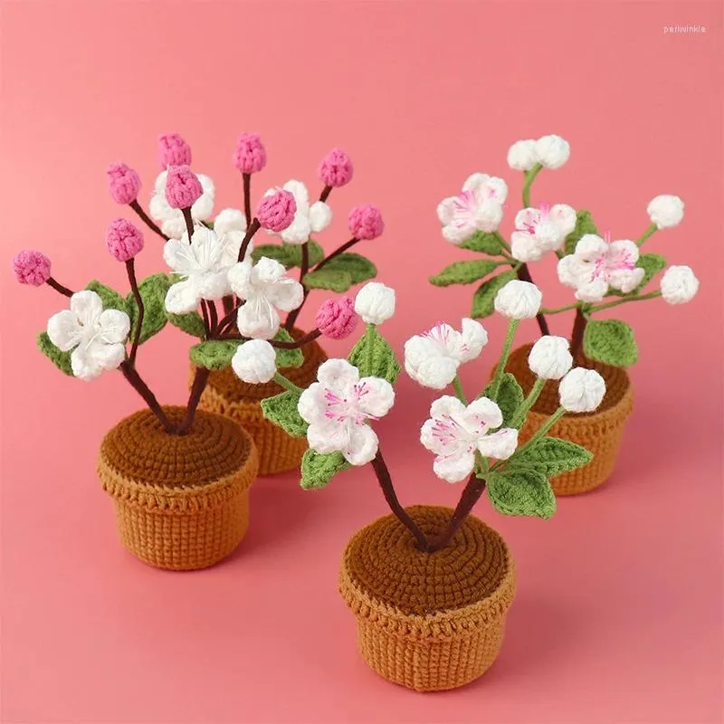 Flores decorativas Flum Flum Blossom Pochet Pots Bonsai triturados à mão para ornamentos de mesa decoração de casa PONTR elevada adereços