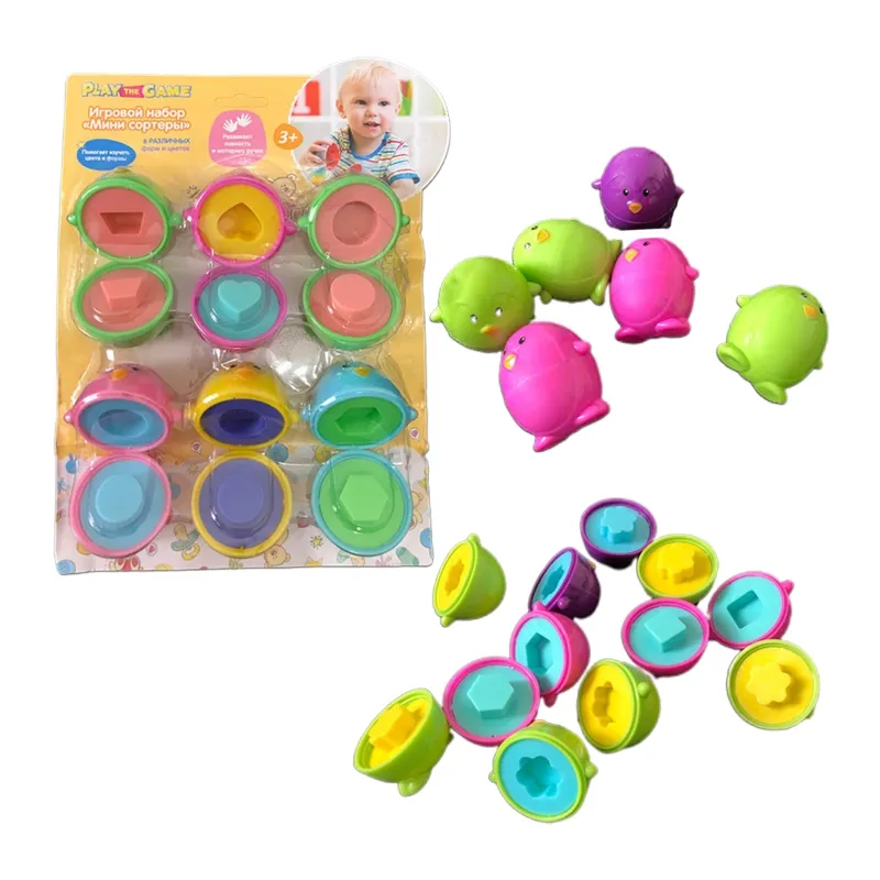 Peuter Stocking Stuffers Jongens Meisjes Matching Eierkleurvorm Sortervaardigheden Studie Speelgoed Paaseieren Leren Mini Bowling Ball