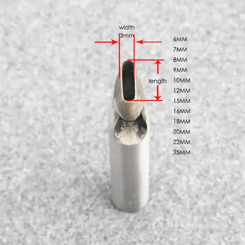 3 mm brede verschillende maten ovale vorm stalen punch ronde gat puncher riem riem riem lederen horlogeband pakking gereedschap