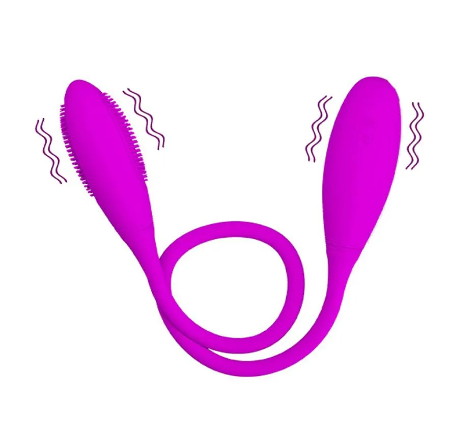 Silicone Dual Vibrating Massager Lesbian G spot Vibrator Anal Plug Clitoris Stimulator Bullet Vibrators Sex Toy For Woman Couple C1116580
