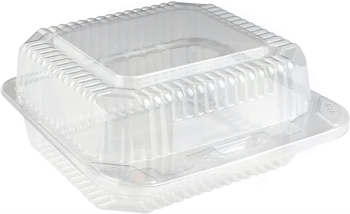 Plast Clamshell Takeout Mays Dessert Containrar gångjärn mat containrar engångs för att gå lådor för sallader pasta smörgåsar XB11494526