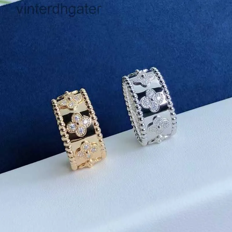High End Vancefe Brand Designer Rings for Women V Gold Plated Gold High Quality Kaleidoscope Ring With Diamond Peads for Women Luck Senior Brand Logo Designer Jewelry