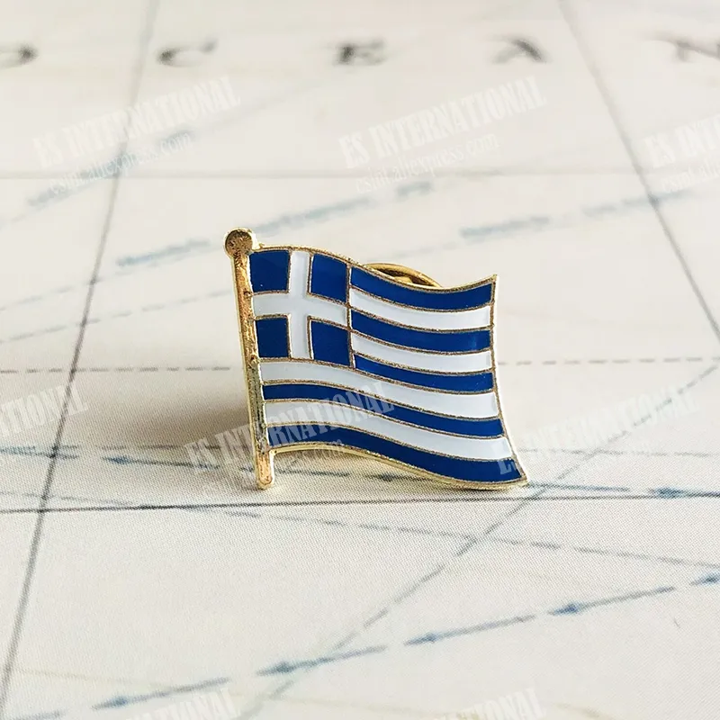 Grèce National Flag brodery Patches Badge Shield et Pin de forme carrée