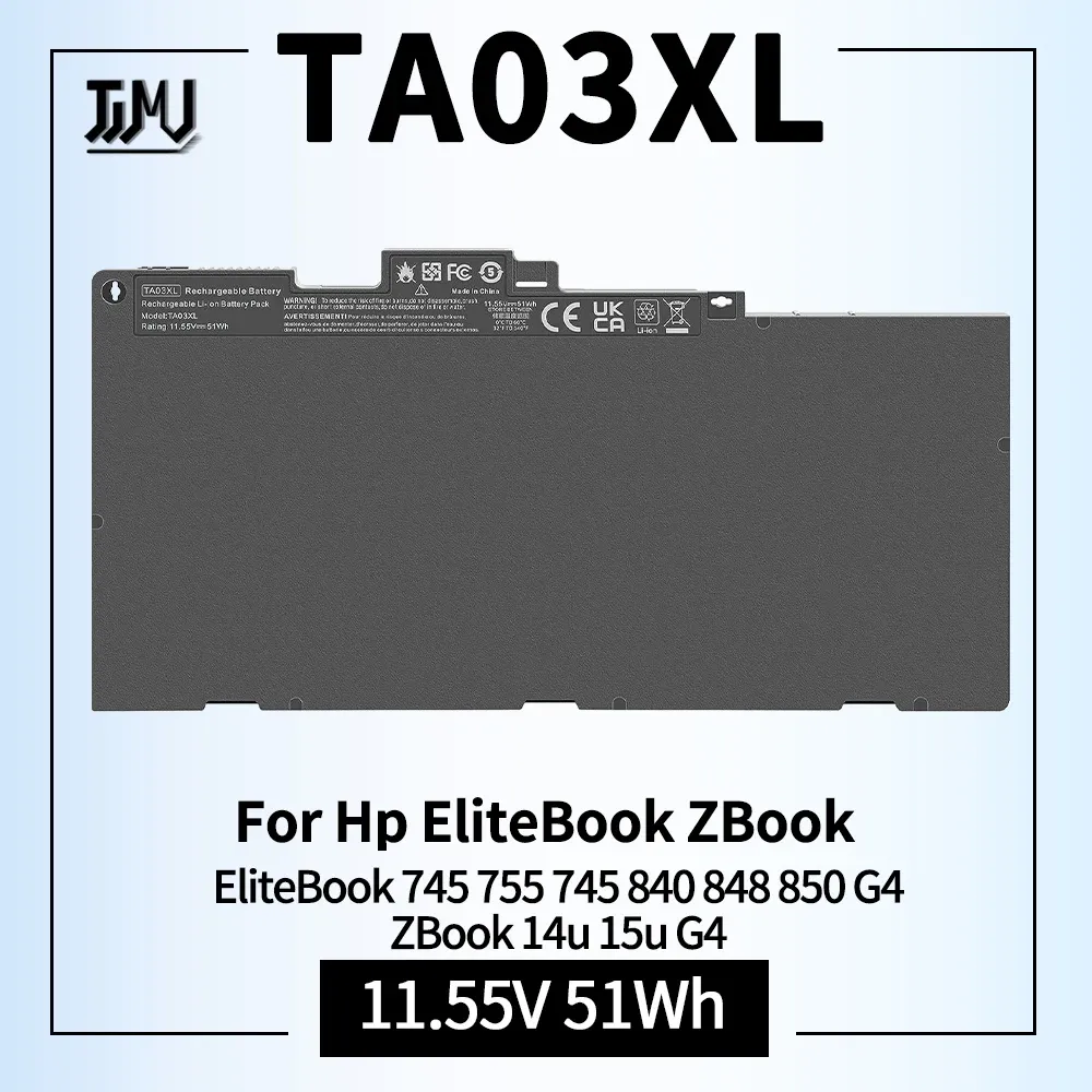 Batteries TA03XL 854108850 CS03XL Batterie pour ordinateur portable pour HP 840 G4 Battery EliteBook 755 G4 840 848 G4 850 G4 Série ZBOOK 14U 15U Notebook