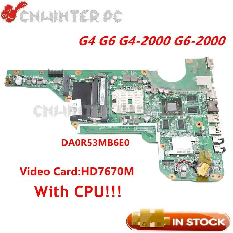 Motherboard 683031001 R53 683030001 683030501 DA0R53MB6E0 Laptop Motherboard For HP Pavilion G4 G6 G42000 G62000 G7Z2100 HD7670M DDR3