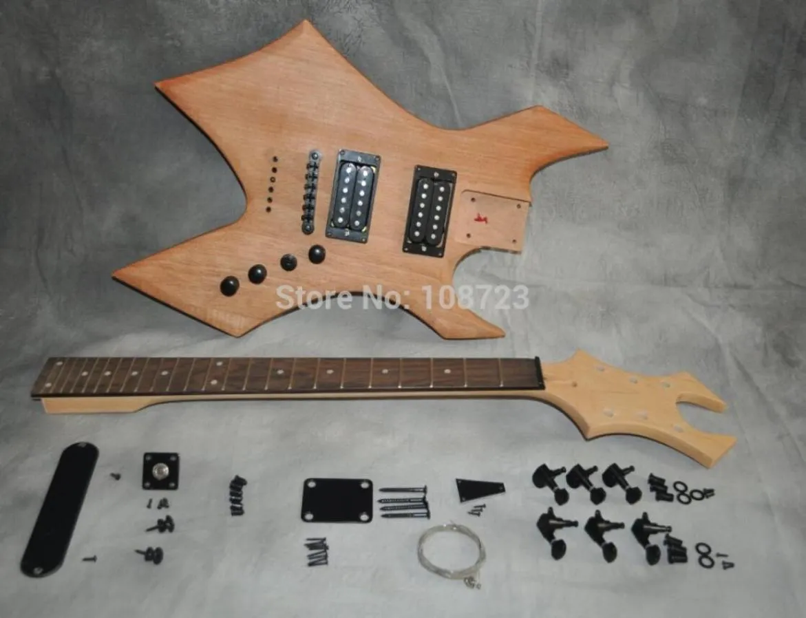 DIY Electric Guitar Kit Mahogny Body Maple Neck Rosewood Fingerboard7424968