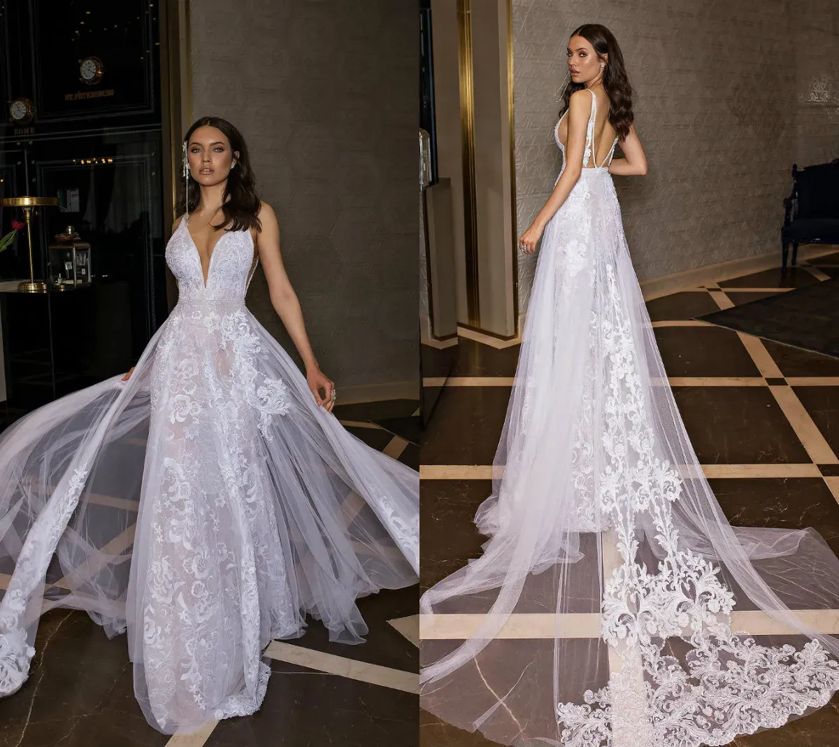 Limor Rosen 2024 Abiti da sposa Sash con perline 3d Fiori 3D Abiti da sposa senza maniche Sleele