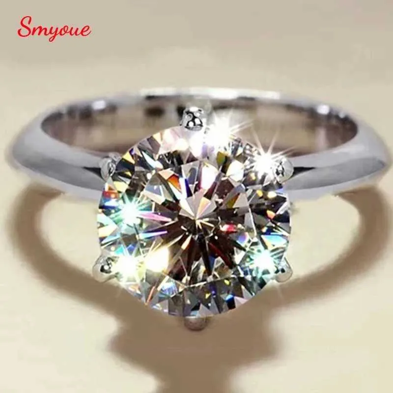 Band Rings Smyoue GRA Certified 1-5CT Mosilicon Ring VVS1 Laboratory Diamond Card Ring Womens Engagement Promise Wedding Band Jewelry J240410