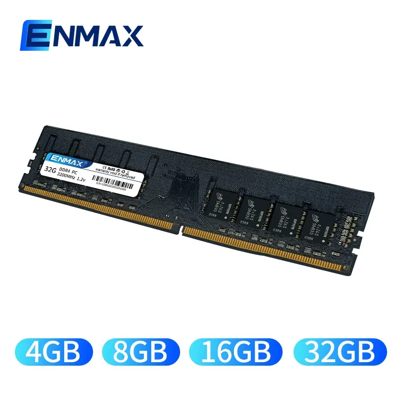 RAMS ENMAX MEMORIA RAM DDR4 4GB 8GB 16GB 32GB 2400MHz 2666MHz 3200MHz 1.35 V Doppio canale Morta memoria desktop RAM UDIMM DIMM