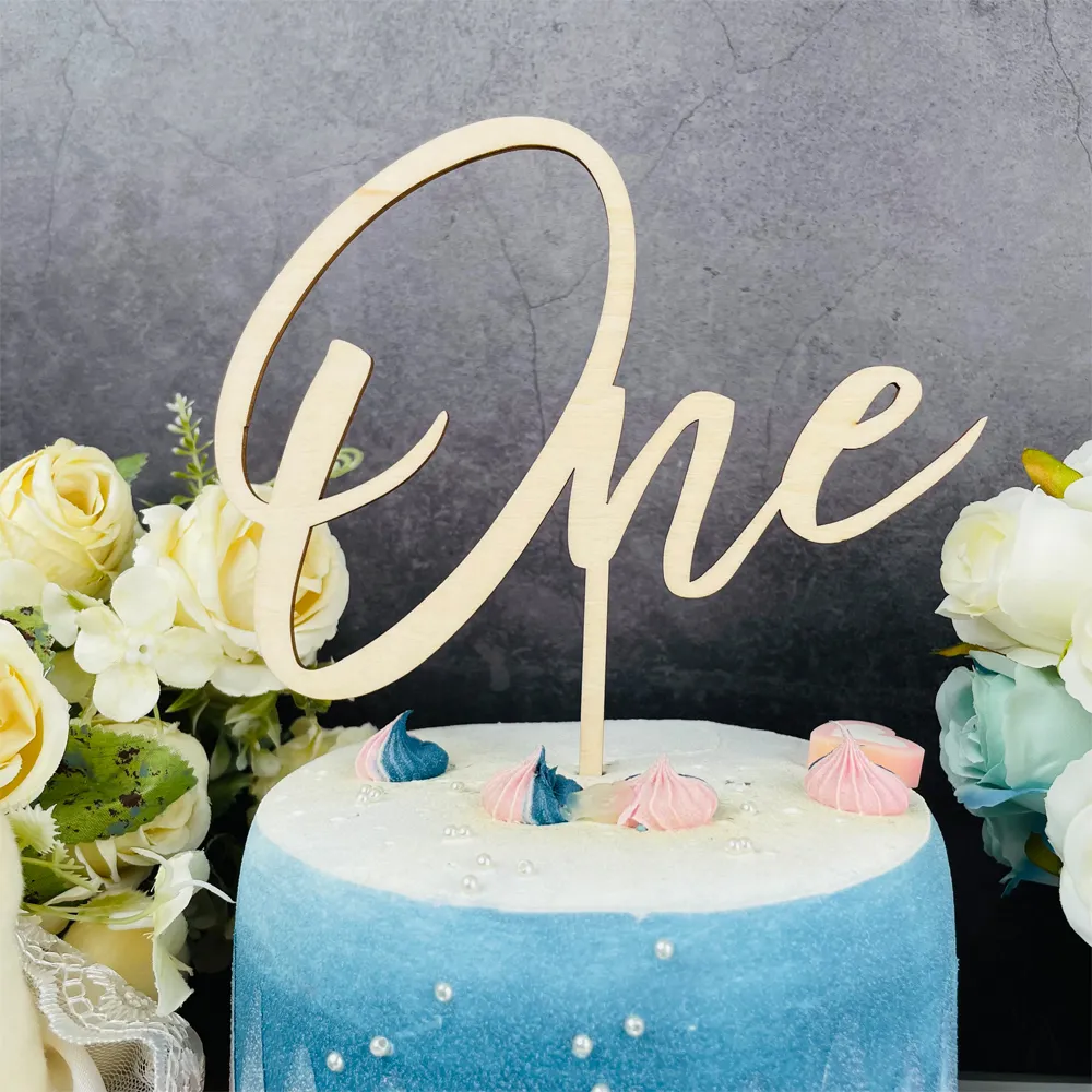 One Cake Topper 1er Premier anniversaire Party d'un an Baby Shower Girl Boy Couples First Anniversary Decoration