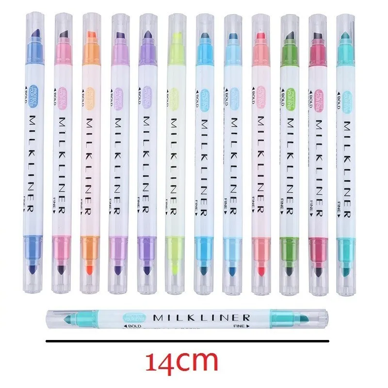 Multicolour Single/Double-End Highlighter Pen Pastel Liquid Marker Fluorescen Highlighters Watercolor Drawing Pen School 04428