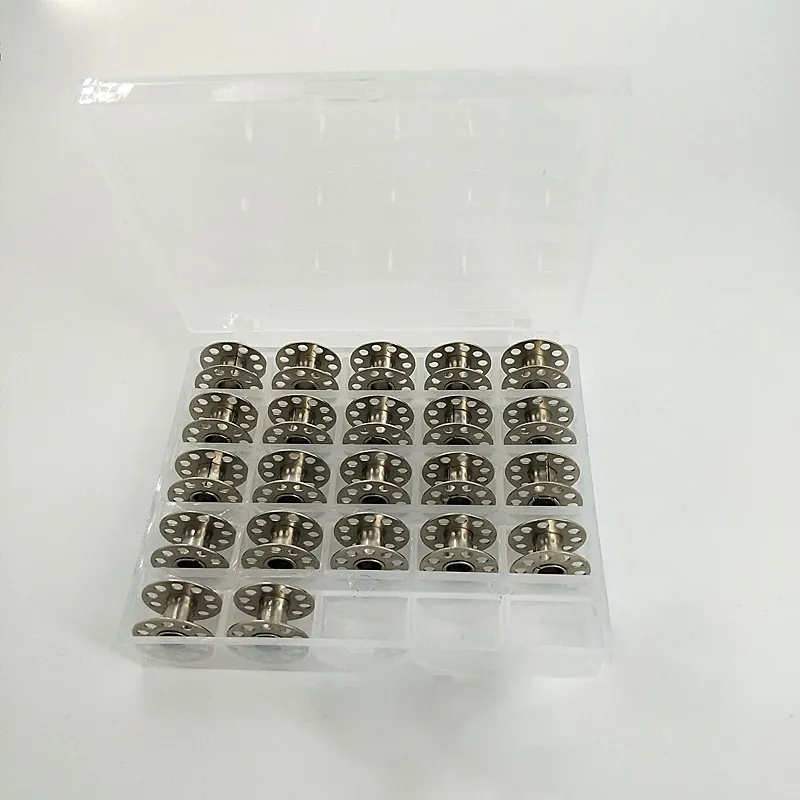 25st kläder Suppliies Hushållsspiral Metall Silver Symaskin Bobbins Tråd Core Spools Multifunktion