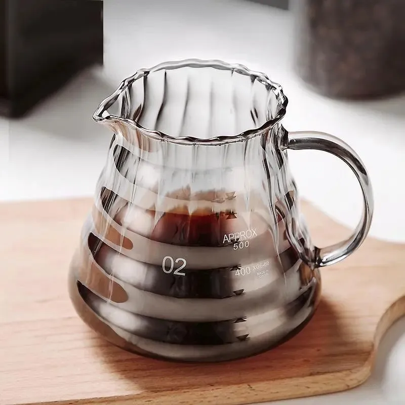 Drewniany v60 wlać kawa do kawy Zestaw garnka do kawy 600 ml ręcznie robiony producent kawy Brew Cup v 60 szklany kawiarnia kroplowa ketle Kettle Home