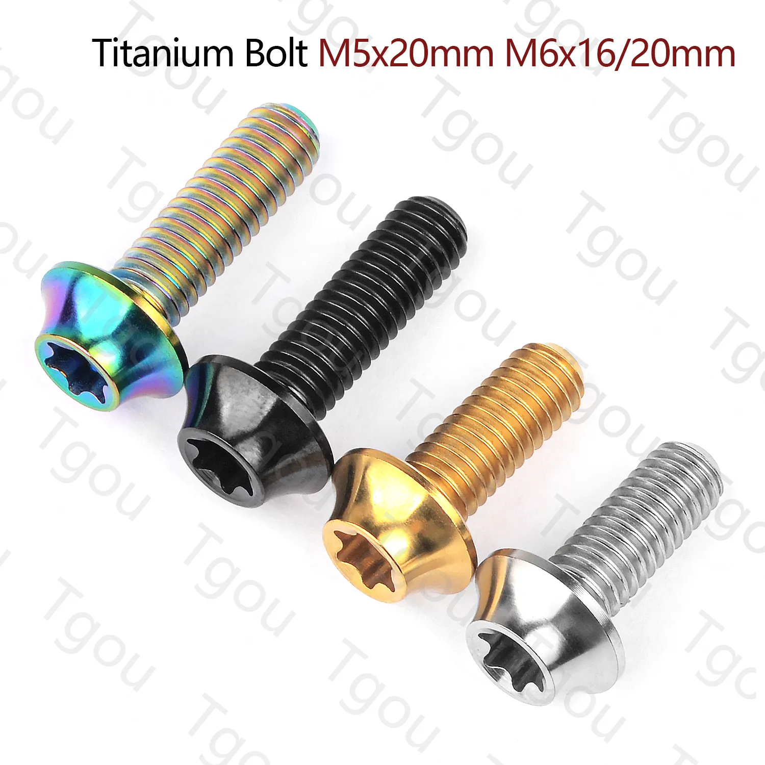 Tgou Titanium Bolt M5x20/M6x16 20 mm TORX -Kopfschrauben für Motorradfahrräder