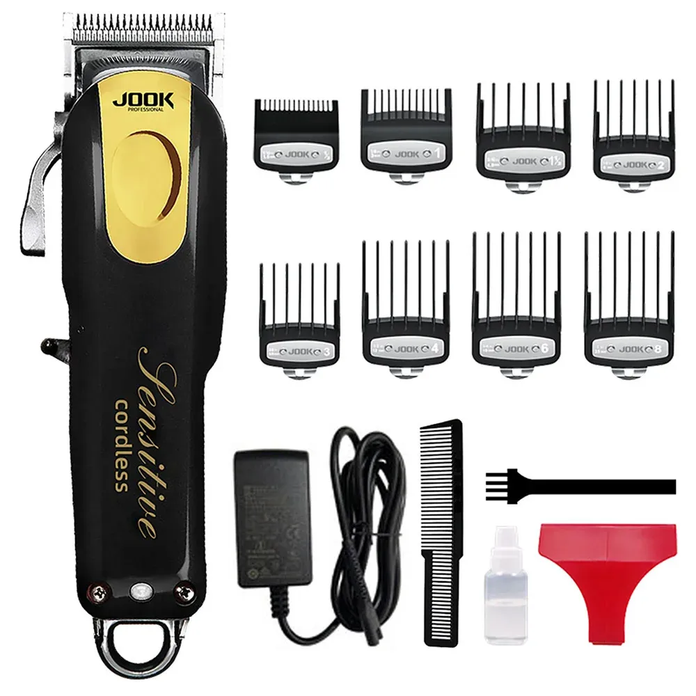 Professionelles All Metal Hair Clipper Barber Verstellbarer Schnurkabelstrombart Trimmer für Männer Haarschnittmaschine wiederaufladbar 240408