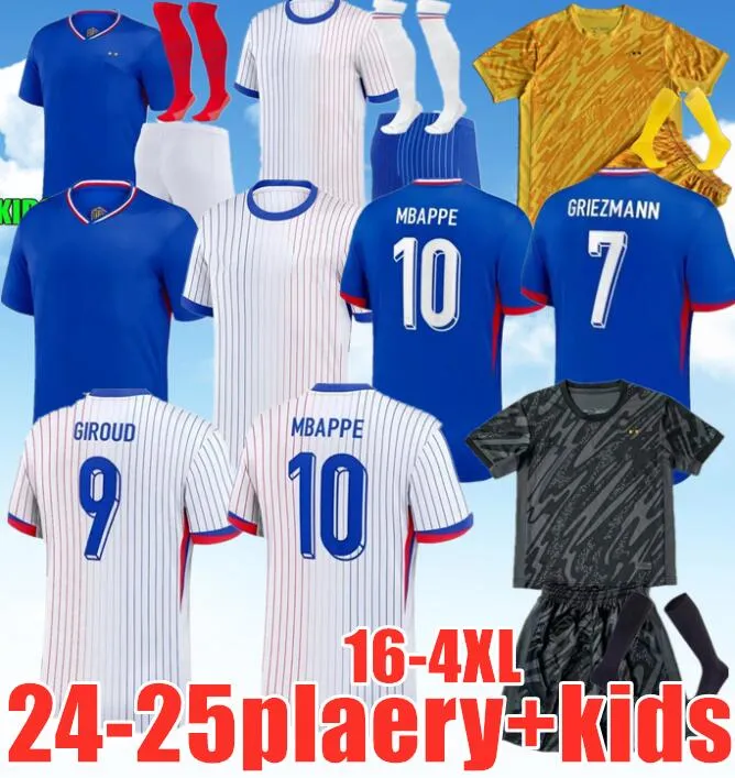 2024-2024 Jerseys de football de club français Benzema Mbappe Griezmann Giroud - Tailles adultes des adultes et chemise de football confortable, Maillot de Foot Equice Maillots