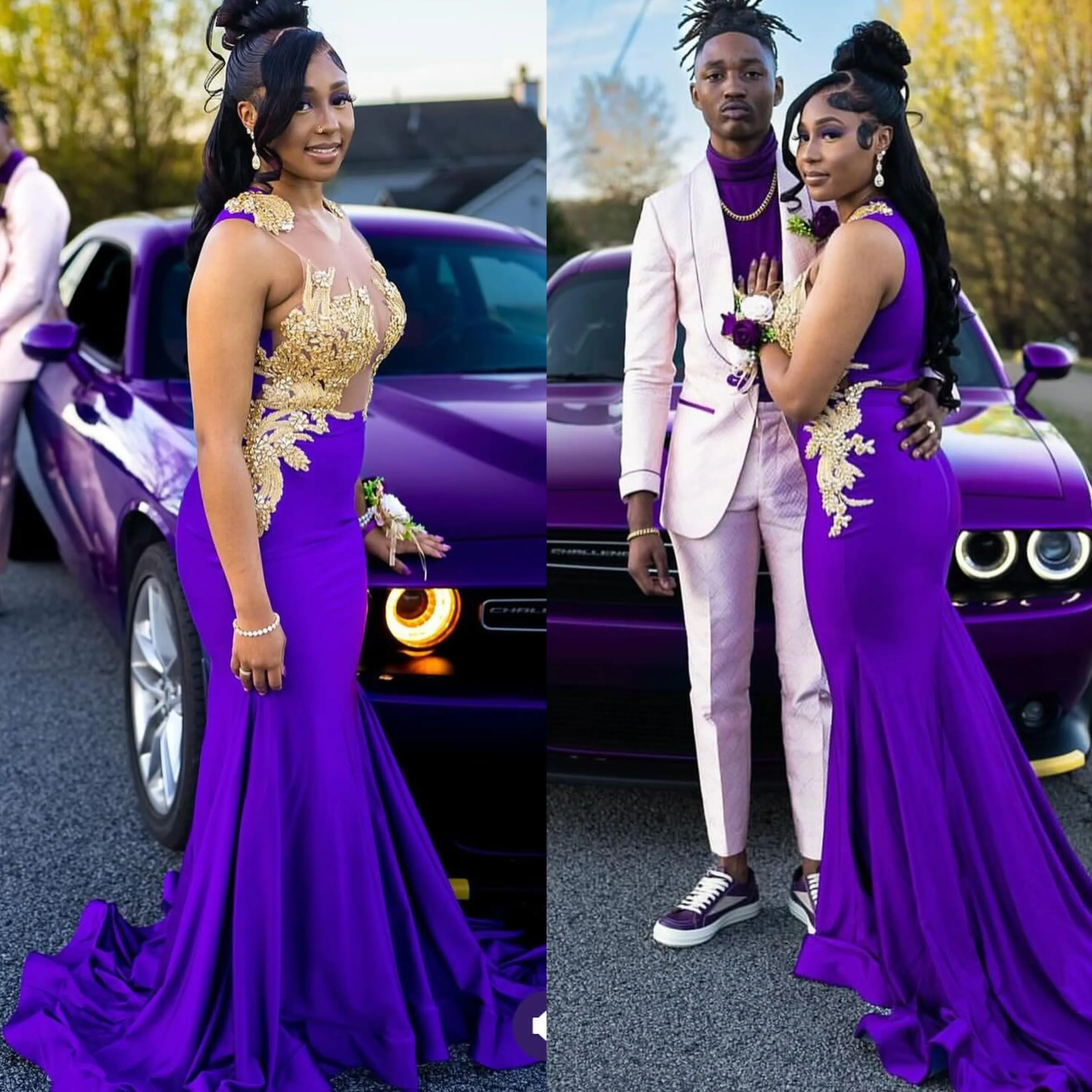 Sexy Grape Mermaid Dress for Black Women Kalilowe zastosowane iluzja sukienki wieczorne Eleganckie marszki afrykańskie sukienki formalne dla kobiet