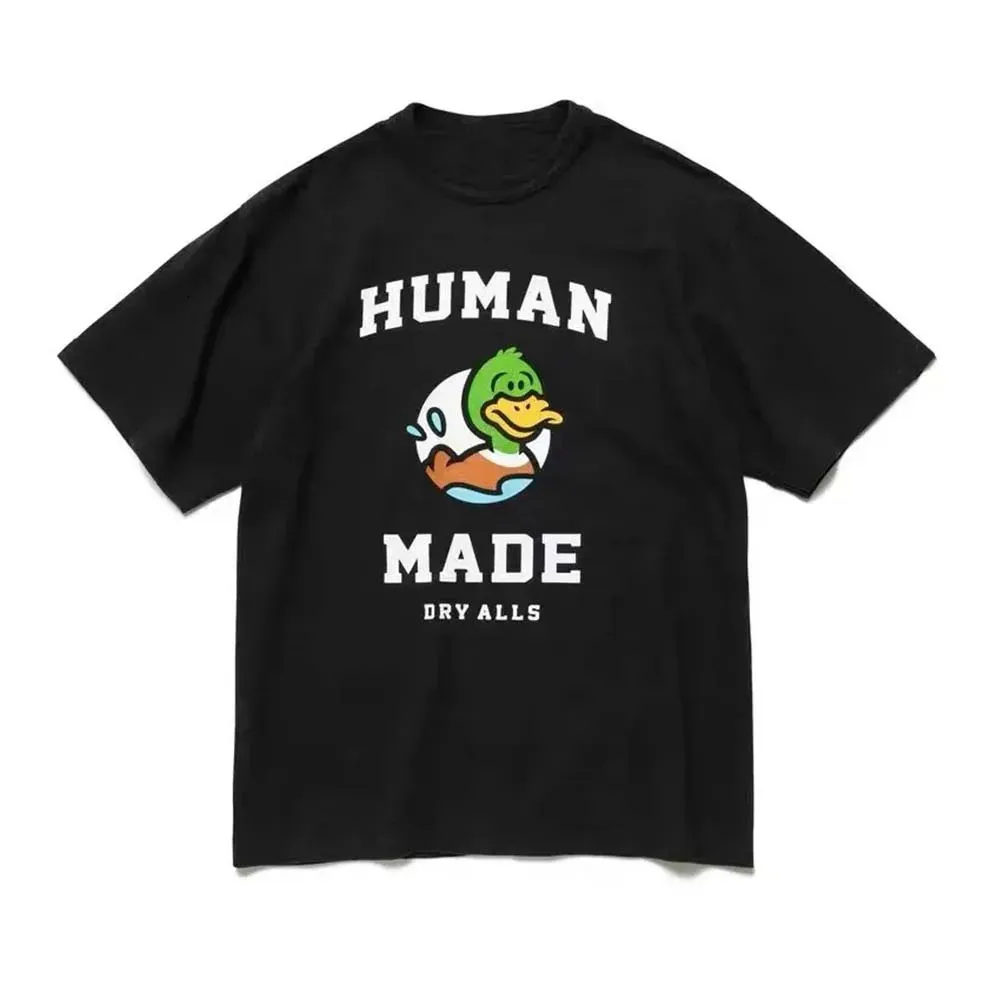 Fashion Men and Women Trend T-shirt Street Brand Human Made 100% Cotton T-shirts Loose Cartoon Design Short Sleeve Tops Tee 240410