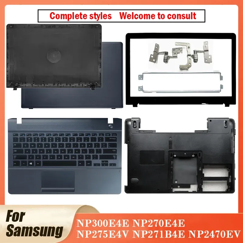 SAMSUNG NP300E4E NP270E4E NP275E4V NP271B4E NP2470EVラップトップLCDバックカバーフロントベゼルキーボードボトムケース14 "