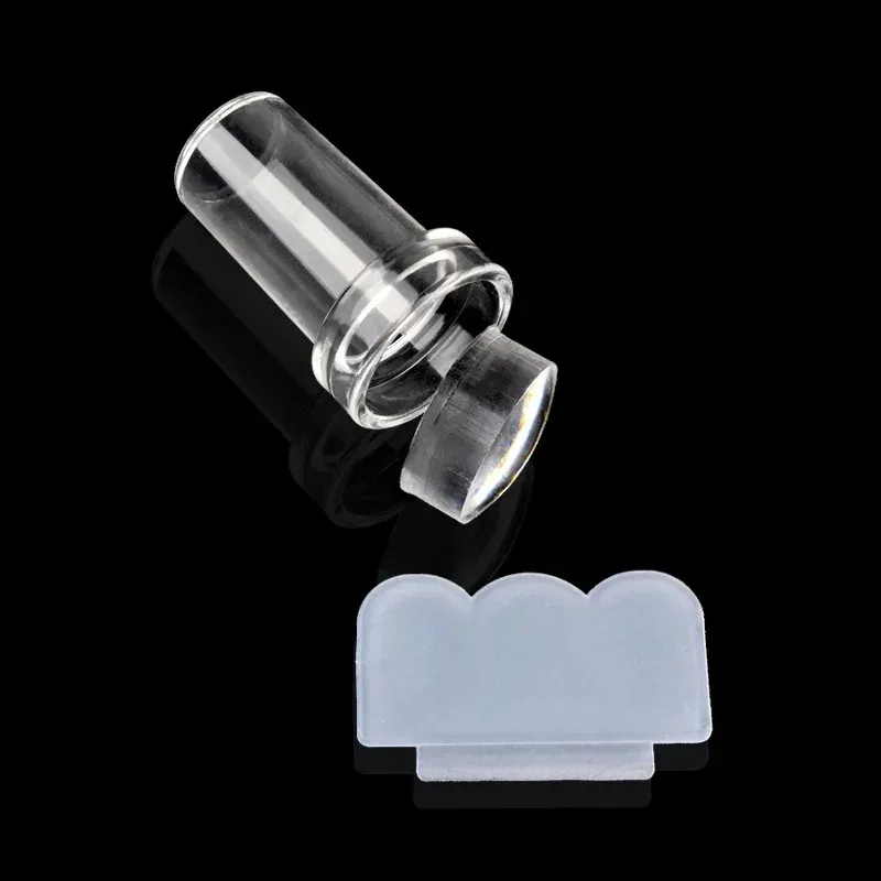 Kit d'estampage en silicone transparent à ongles français pour la manucure plaque tampon pochon gabarit de sceau de joint grattere