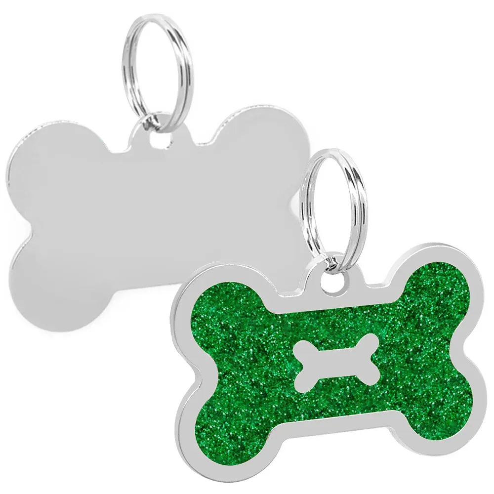 100pcs Bone Dog Tag Legierung Name Gravierte ID-Tags leer für Hundekragen Anti-verloren