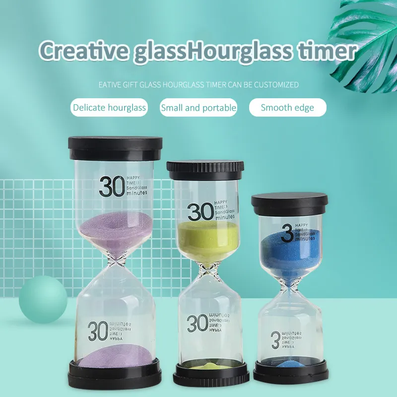 7 couleurs Horglass Sand Clock Watch 1/3/5/10/15/20/30/45/60 MINUTES MIEUX SHOGLASS TIMER POUR LES ENFANTS BROSS