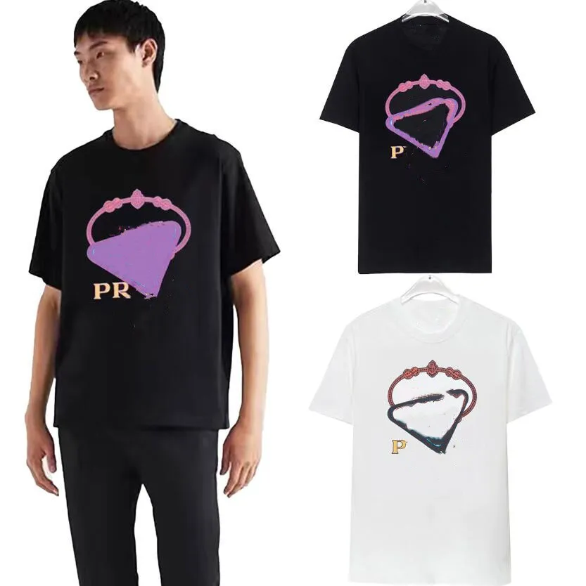 Herren-T-Shirt-Designer T-Shirt Regenbogendreieck aus Buchstaben kurzärmelige Top-Baumwolle loser Männer und Frauenhemden