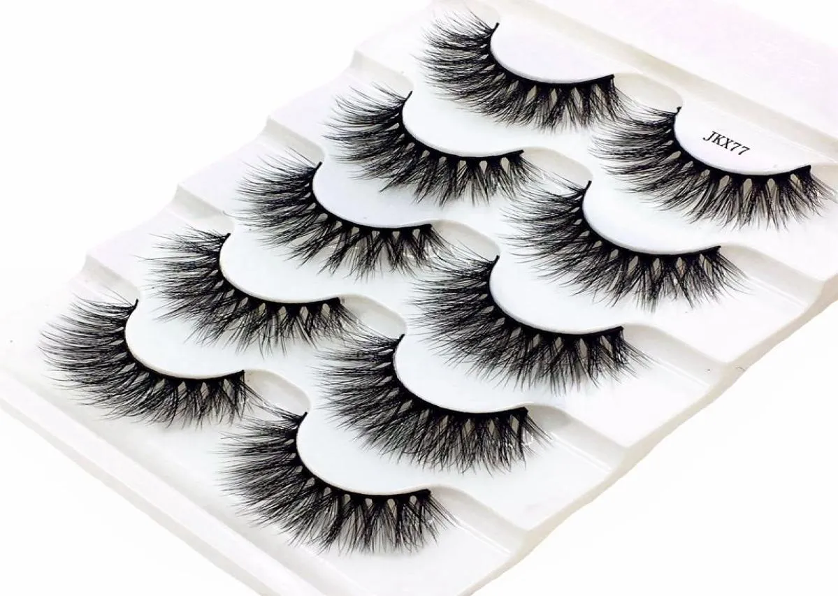 2019 NOUVELLE 5 paires 100 Real visuls cils 3d Fals Natural Faux Cons de vison Lashs Soft Eyellash Extension Kit de maquillage CILIOS MIX JKX73654522