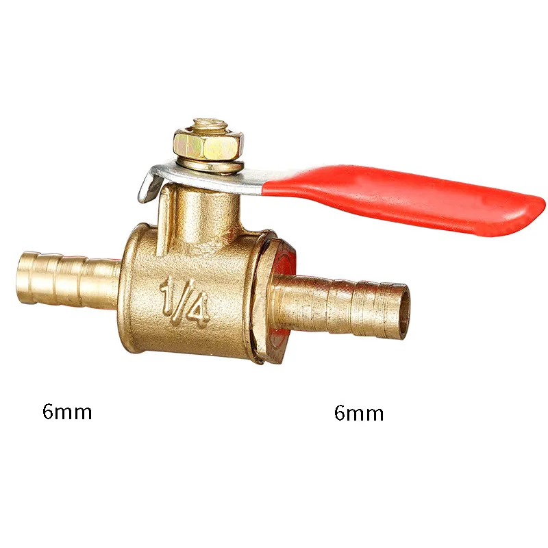 Hose Barb Inline Brass Water Oil Air Gas Fuel Line Shutoff Ball Valve Pipe Fittings