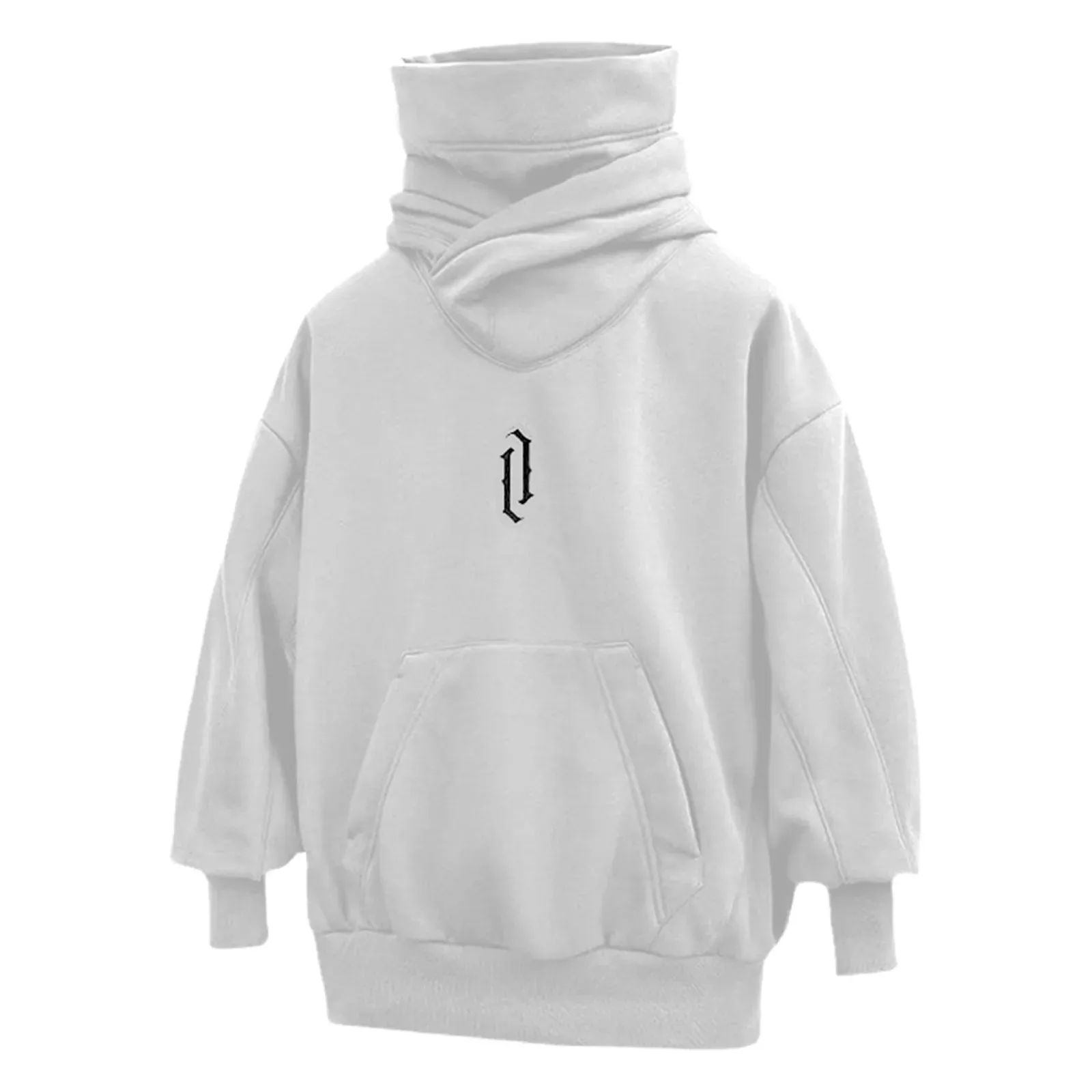 Men's Ninja Style Sweatshirt - Japanese Hoodie, Turtleneck, Long Sleeve, Pocket, Oversize, Solid Color - 2024 Men's Ninja Style Sweatshirt - Japanese Hoodie, Turtleneck, Long Sleeve, Pocket, Oversize, Solid Color - 2024
