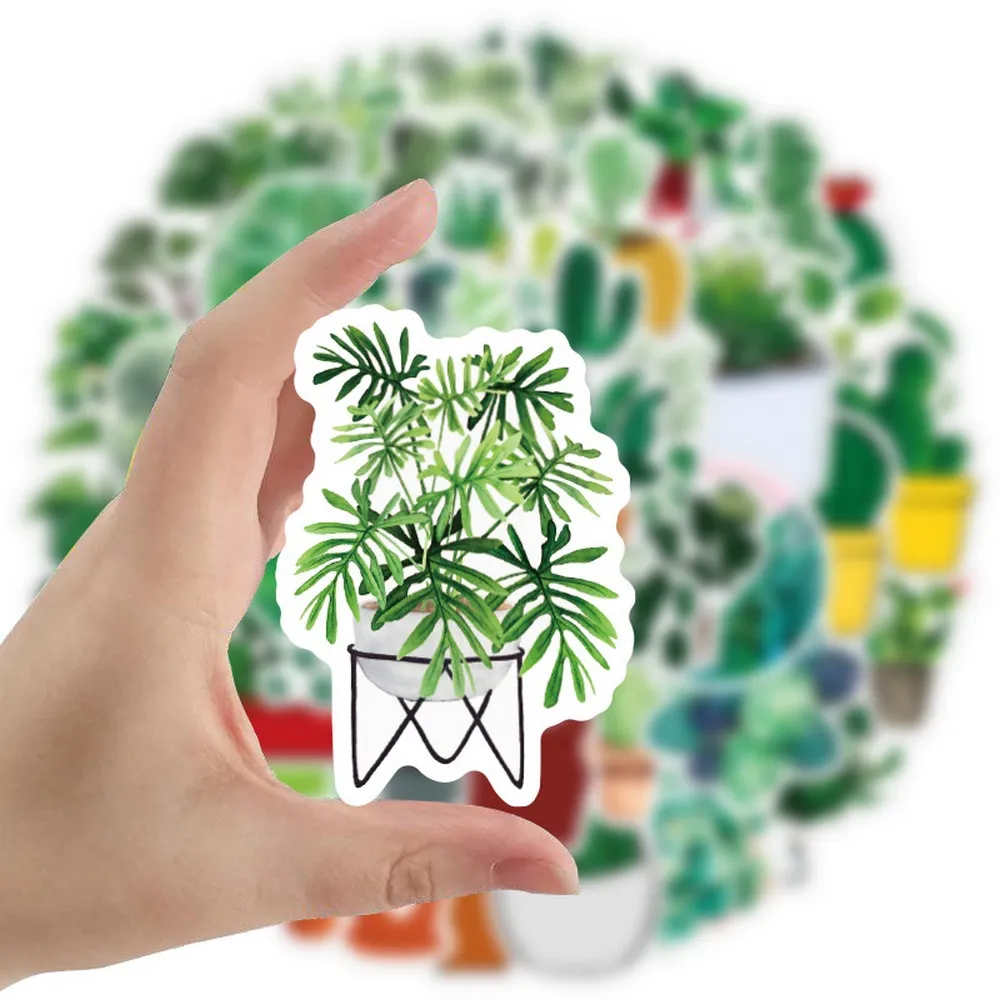 10/20/50 st estetiska gröna växter klistermärken ins stil dekorativ resväska tablett laptop kylskåp klistermärke för barn flickor leksak gåva