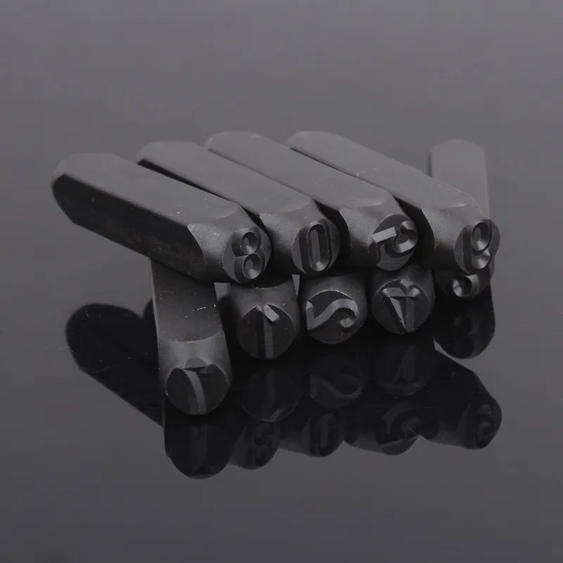 Alfabe numarası yumruk çelik kalıp metal pul harf numarası mücevher pulları DIY kemer deri zanaat aracı için set 3-6mm