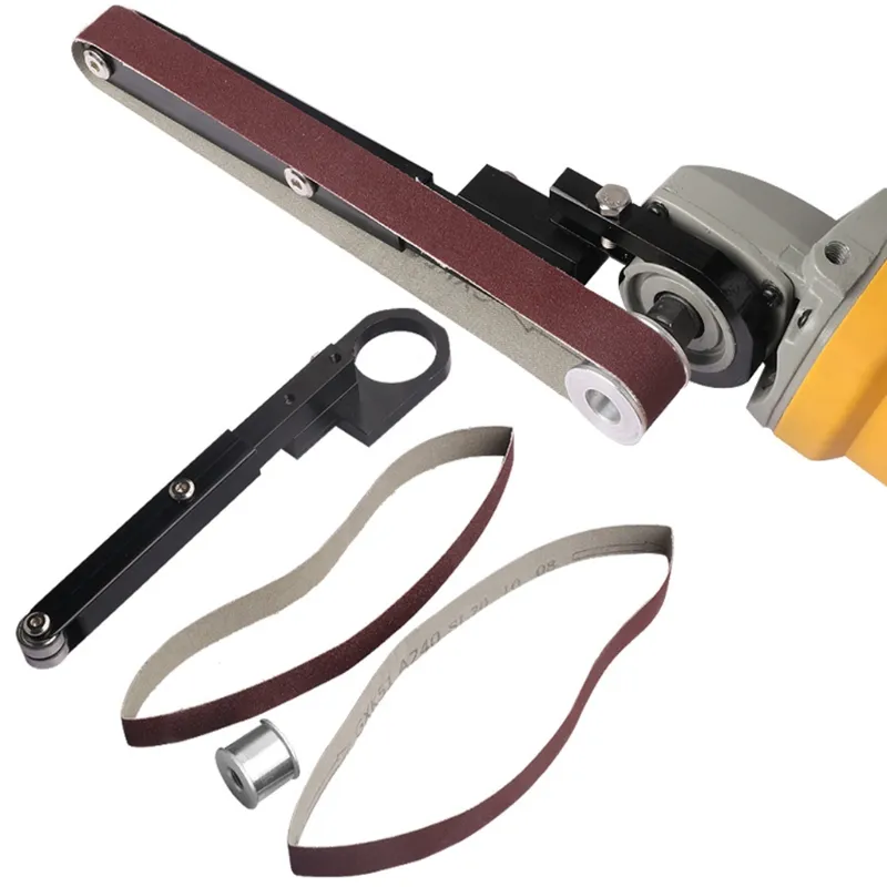 Belt Sander Adapter For Angle Grinder - 5/8-11 UNC With 10 Sanding Belts