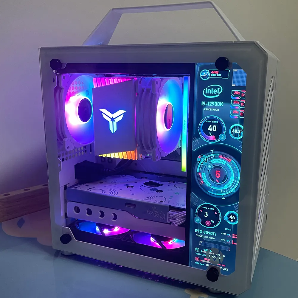 LESOWN 8.8 inch Stretched Bar Touch Screen Monitor HDMI 1920x480 IPS PC Temperature Monitoring Strip Sub Screen Display White