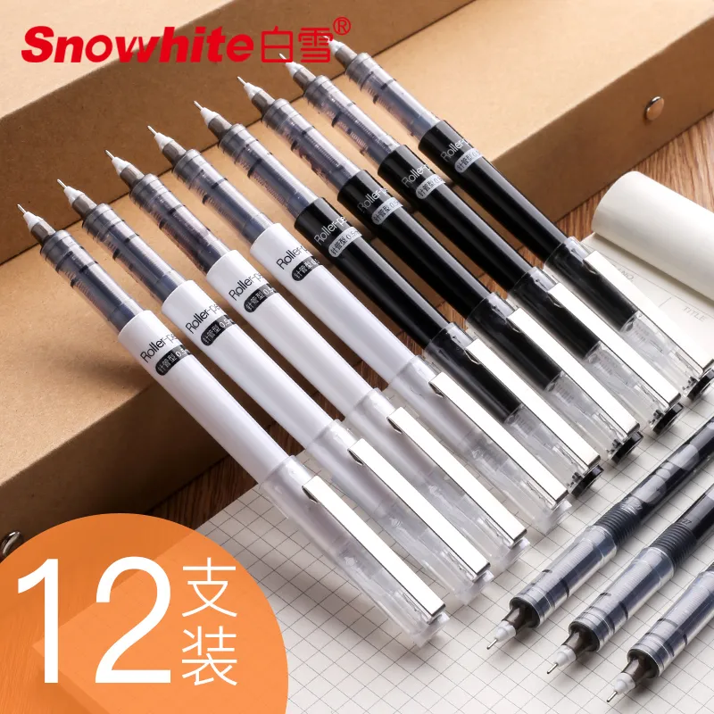 Snowhite x88 누드 컬러 롤러 펜 풀 바늘 유형 퀵 드라이 블랙 0.5mm 0.38mm 귀여운 고정 젤 펜 세트