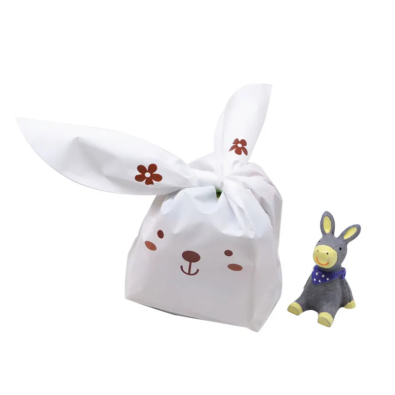 25pcs Śliczne króliczki ciasteczka torba urodzinowa prezent na przyjęcie weselne torby z jedzeniem kawaii długie uszy wielkanocne ciasto królicze